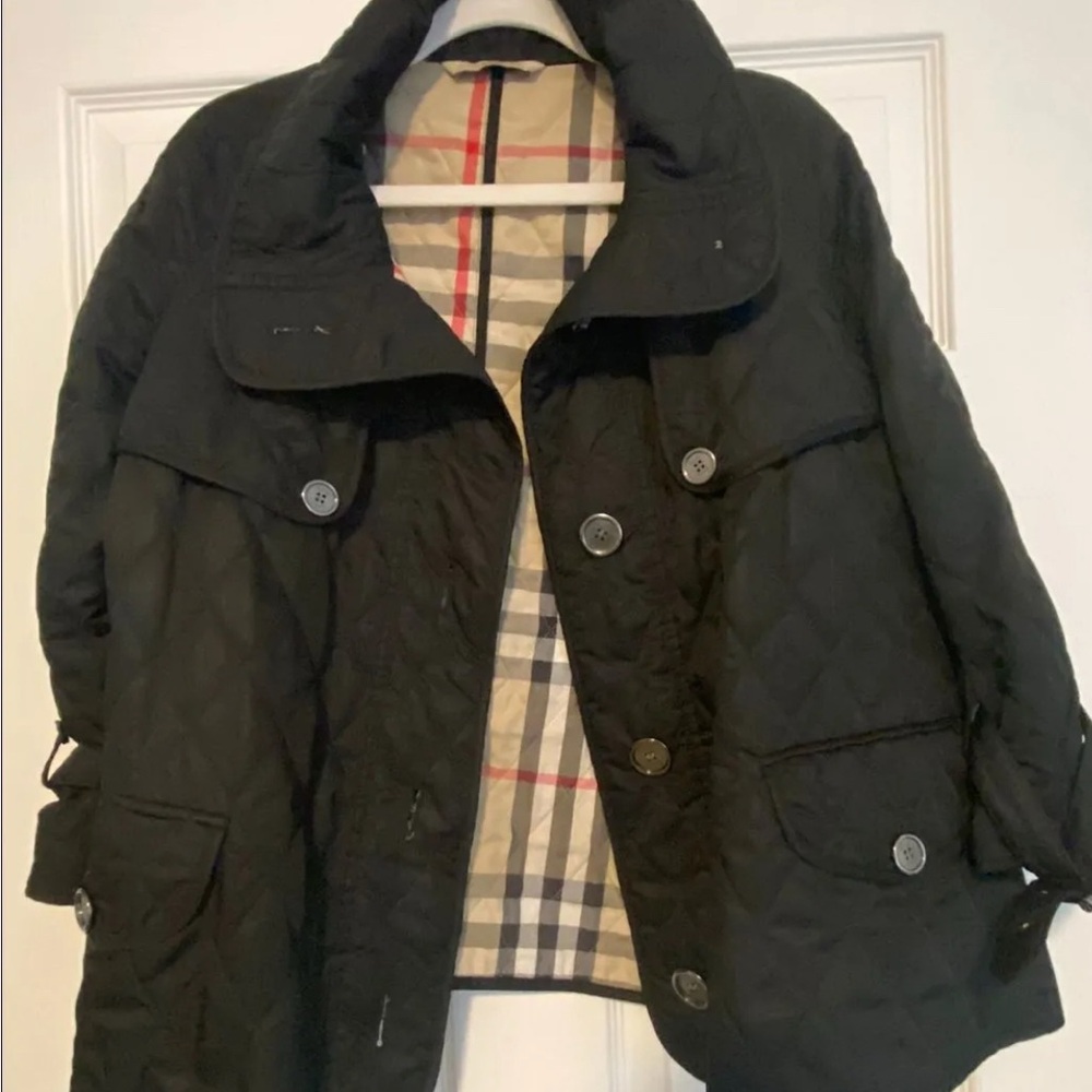 Burberry Black Quilted Trench Coat